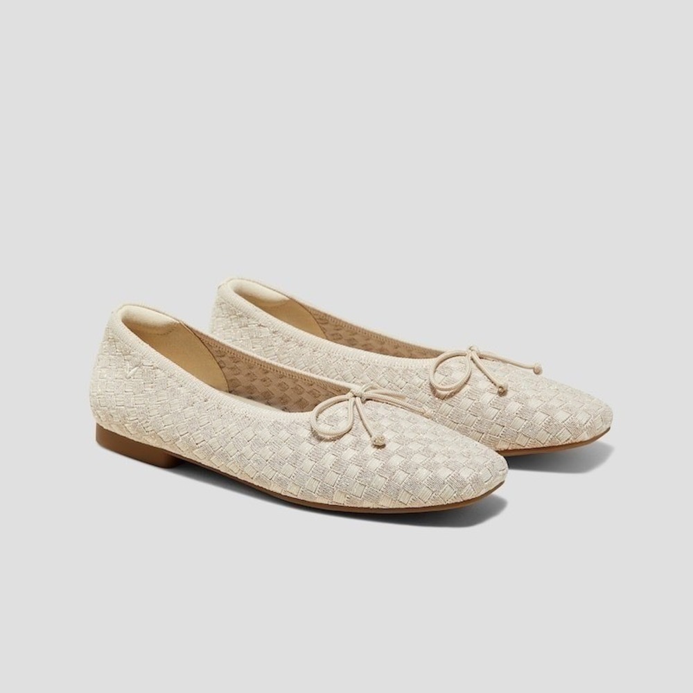 VIVAIA‎ Square-Toe Bow Ballerina Flats (Margaret) EU 42/ US 10.5